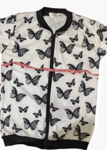 Butterfly Print Bomber Jacket