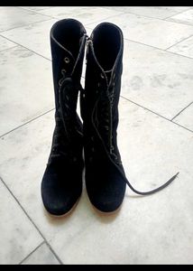 Black Lace-Up Boots