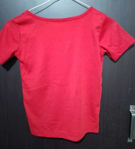 Red Ribbed Crop Top