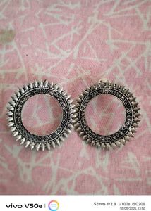 Combo Of 3 Silver Mirror Jhumka Earrings