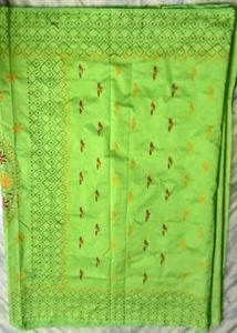 Slik Bland Katha Stretch Saree With Blouse Piece