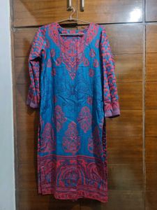 Elegant Blue & Red Kurta Set Of 3