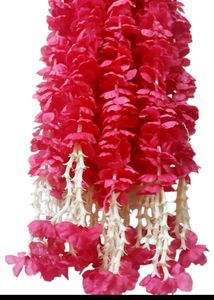 2 Strings of White/Pink Blossom Flowers