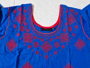 Blue Embroidered Kurta