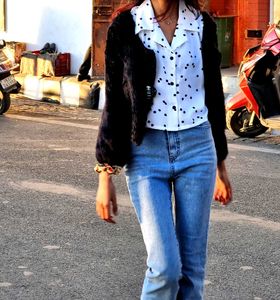 Brand New Polka Dots Crop Shirt