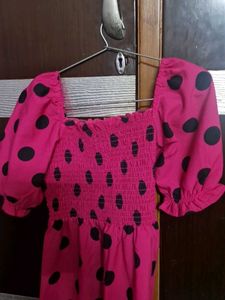 Zudio Pink Polka Dot Dress 11-12 Yrs