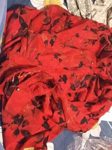 Red Floral Print Top
