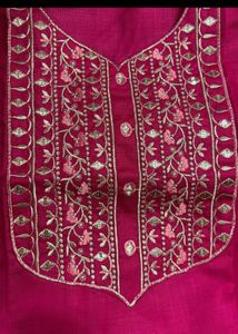 Orange Embroidered Kurta Set