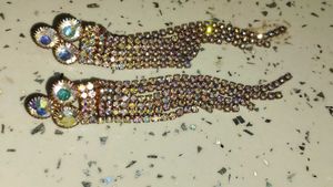 Sparkling Rhinestone Tassel Earrings