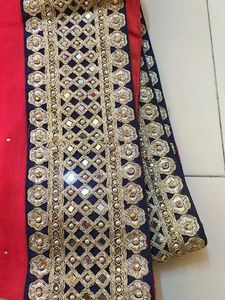 Elegant Red &amp; Gold Embroidered Saree