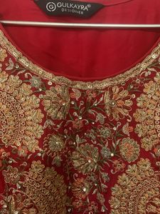 Red Embroidered Kurta Set