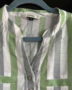 Pastel Color Striped Casual Top Size -34-36