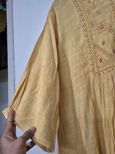Yellow Embroidered Kurta