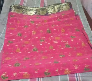 Elegant Pink Floral Saree