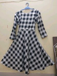 White &amp; Black Check Dress