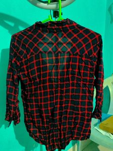 Red &amp; Black Plaid Flannel Shirt