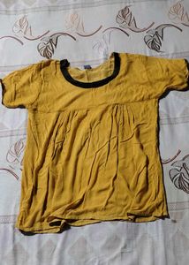 Yellow Top &amp; Brown Pants Set