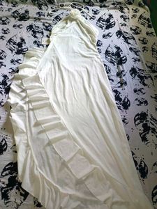 White Ruffle Halter Dress