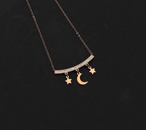 rose gold chain moon and star