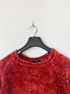 Red Velvet Pullover Sweater