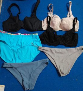 34/36 Bra With Medium/L  Pantie Set