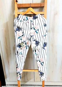 Floral Striped Pants Waist Size-27-28