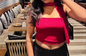 Red Bandeau Top with Scarf