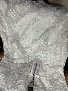 White Lace Puff Sleeve Dress