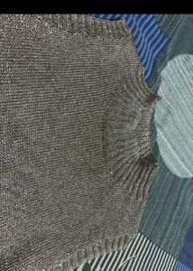 Shimmery Knit Mock Neck Sweater