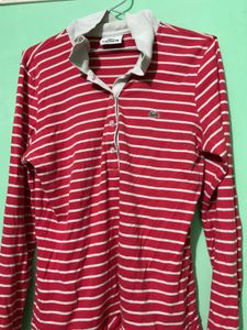 Striped Lacoste Polo Top