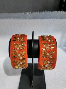 beautiful Kundan Moti woolen party wear kada