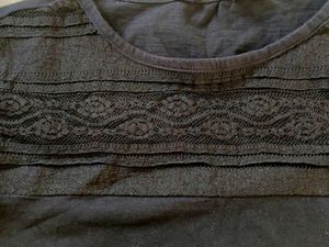 Elegant Black Embellished T-Shirt