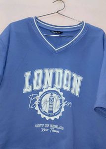 Blue Trendy Crop Top