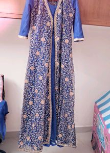 Embroidered Blue Cardigan