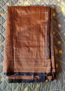 Purple Banarasi Silk Saree With Blouse