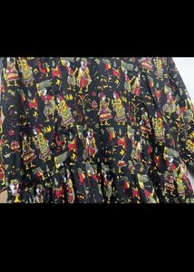 Printed Black Dress