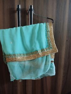 Brown &amp; Gold Embellished Fabric