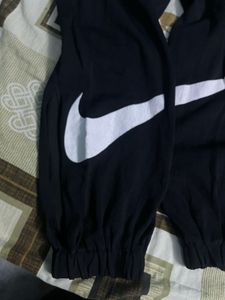 black jogger with side cut design