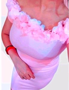 Shein Peach Colour Flower Neck Dress✨💕