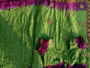 Embroidered Contrast Saree