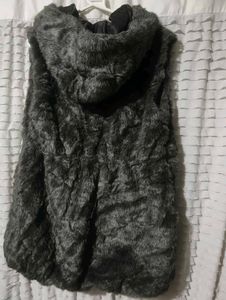 koreanFaux Fur Hooded Vest