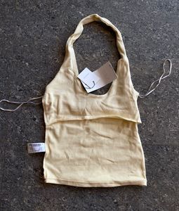 ✨ ZARA Butter Yellow Halter Top