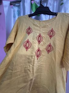 Yellow Embroidered Tunic