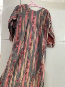 Floral Striped Kurti