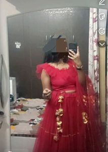 Red Net Lehenga Choli