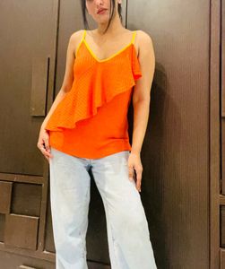 Orange Frill Designer Top