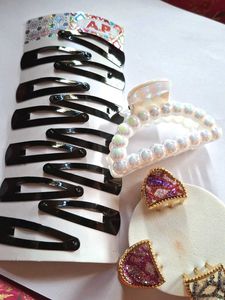 Black Hair Clips - Set of 12 +Surprise Gift