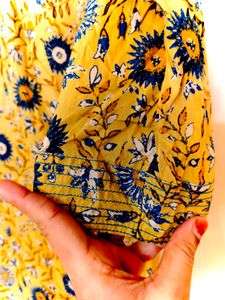 Yellow Floral Print Dress