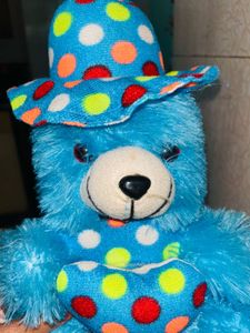 Cute Polka Dot Teddy Bear with Hat