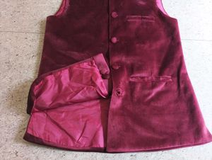 Maroon Velvet Sleeveless Jacket